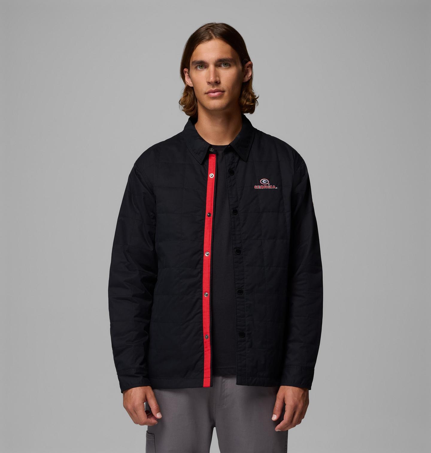 Мужская куртка Columbia Collegiate Campus Roam Quilted Shirt Jacket - Georgia, цвет: Чёрный — фото 1