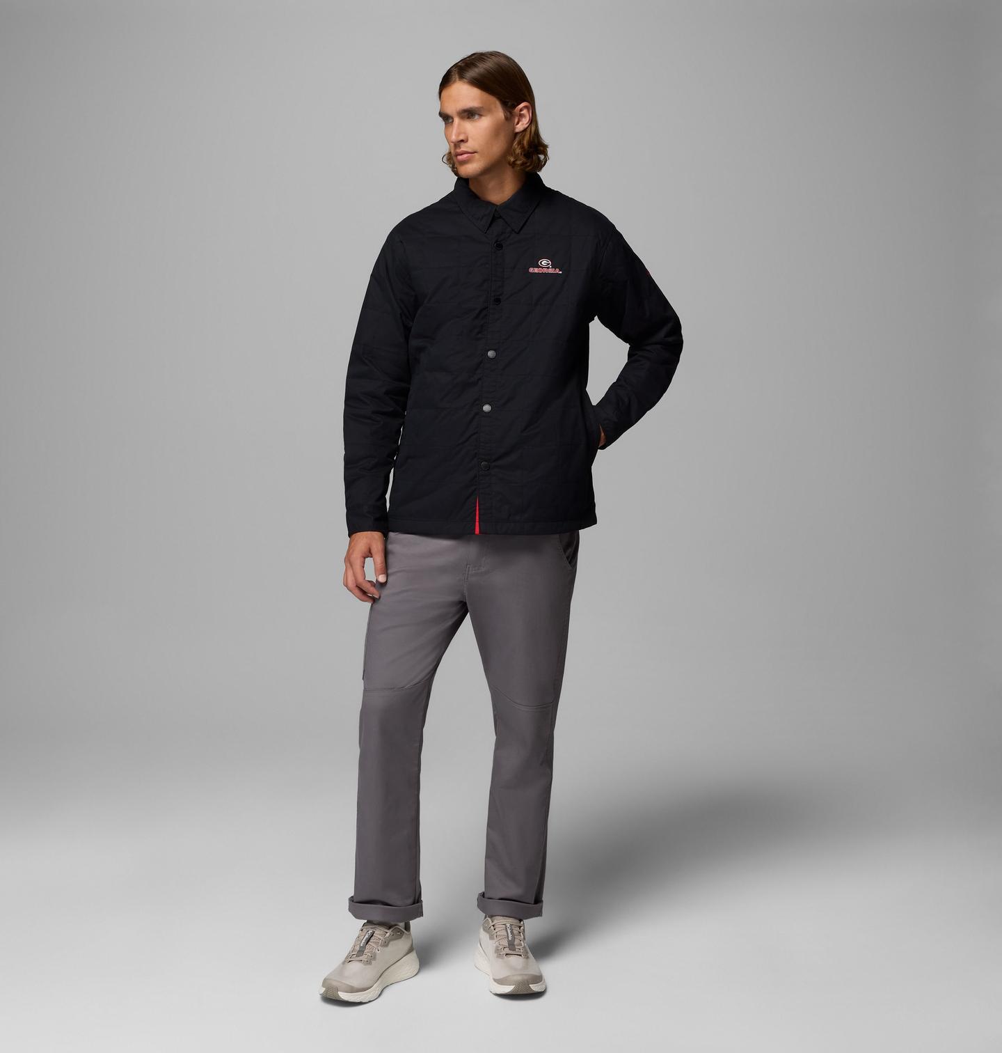 Мужская куртка Columbia Collegiate Campus Roam Quilted Shirt Jacket - Georgia, цвет: Чёрный — фото 2