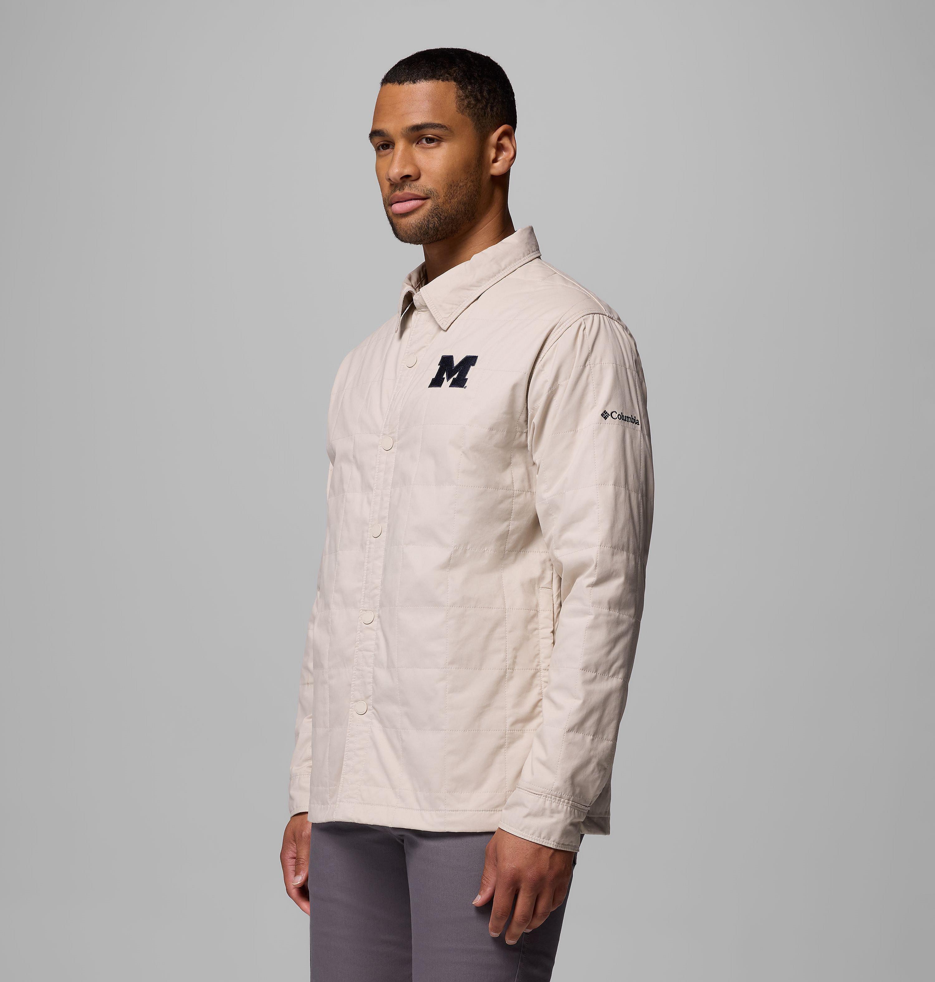 Men's Collegiate Campus Roam Quilted Shirt Jacket - Michigan 4
