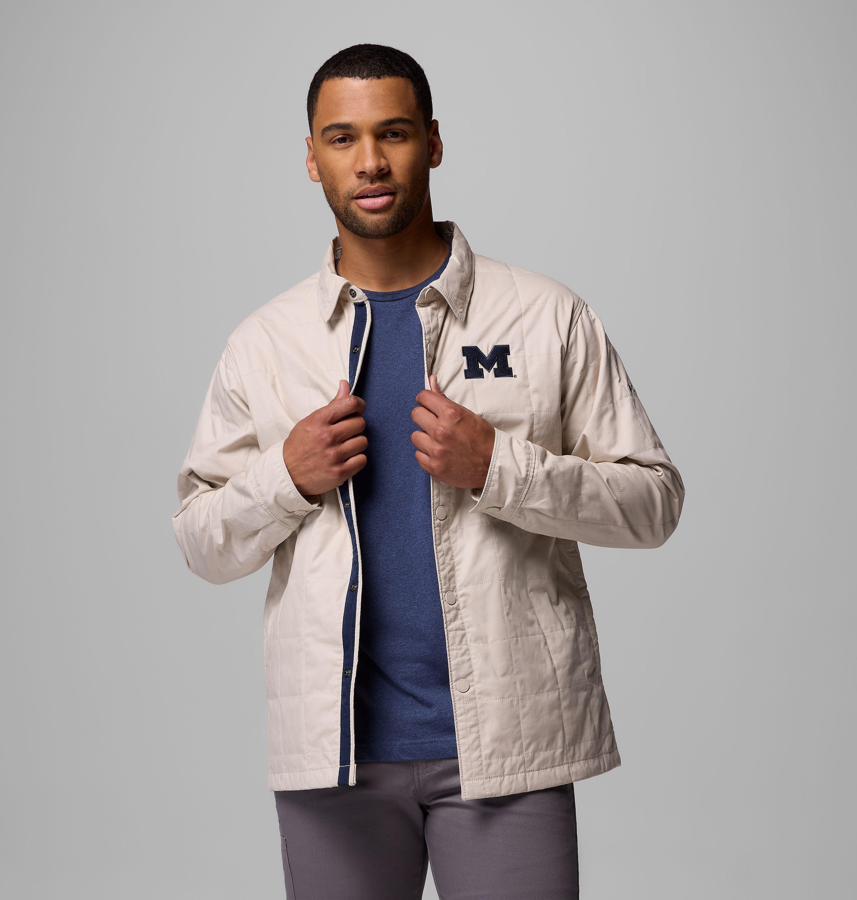 Men's Collegiate Campus Roam Quilted Shirt Jacket - Michigan 5