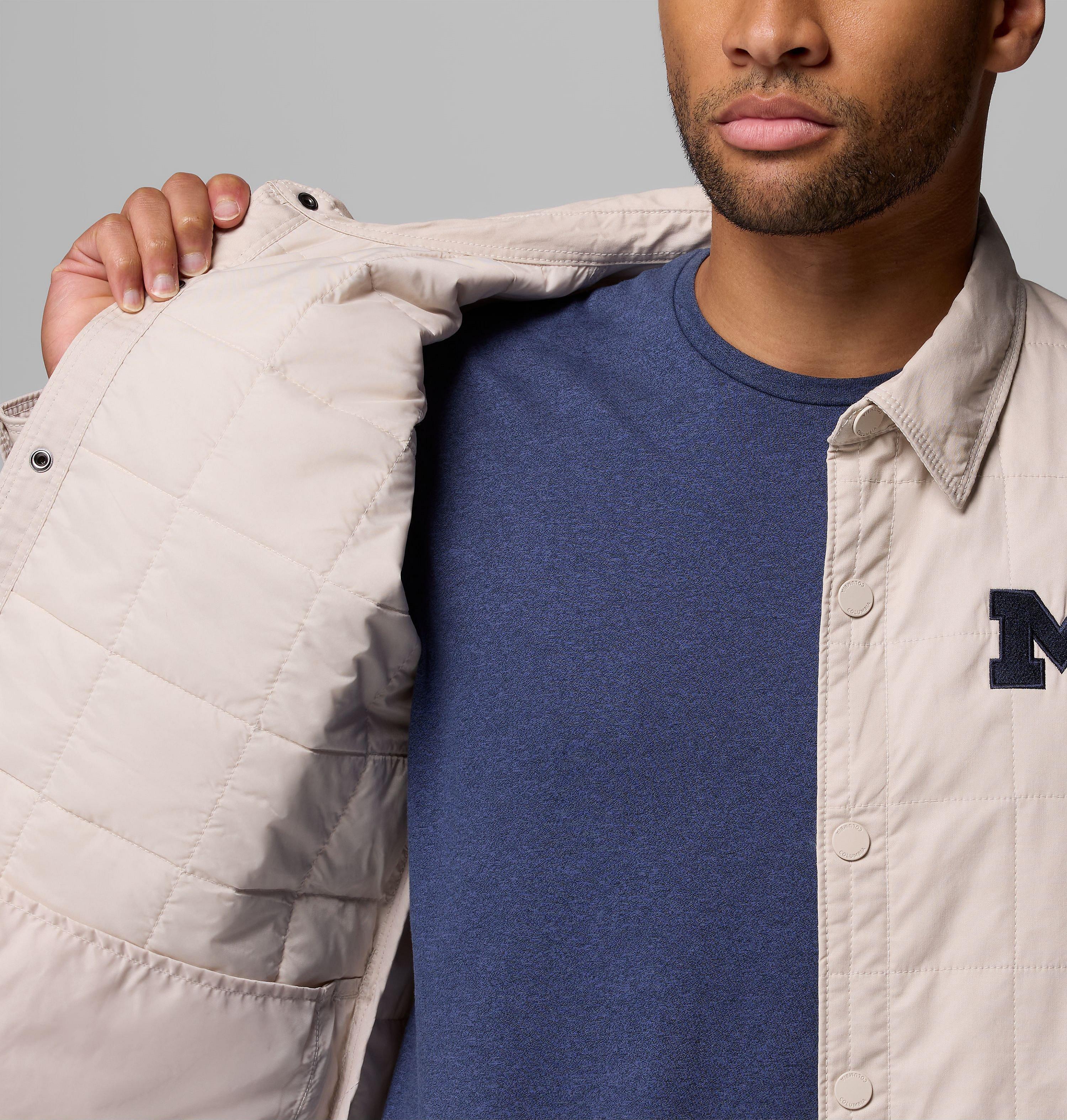 Men's Collegiate Campus Roam Quilted Shirt Jacket - Michigan 6