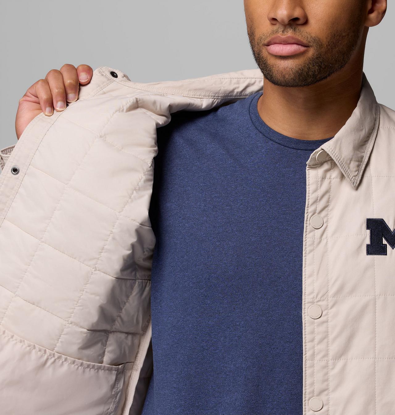 Men's Collegiate Campus Roam™ Quilted Shirt Jacket - Michigan 6