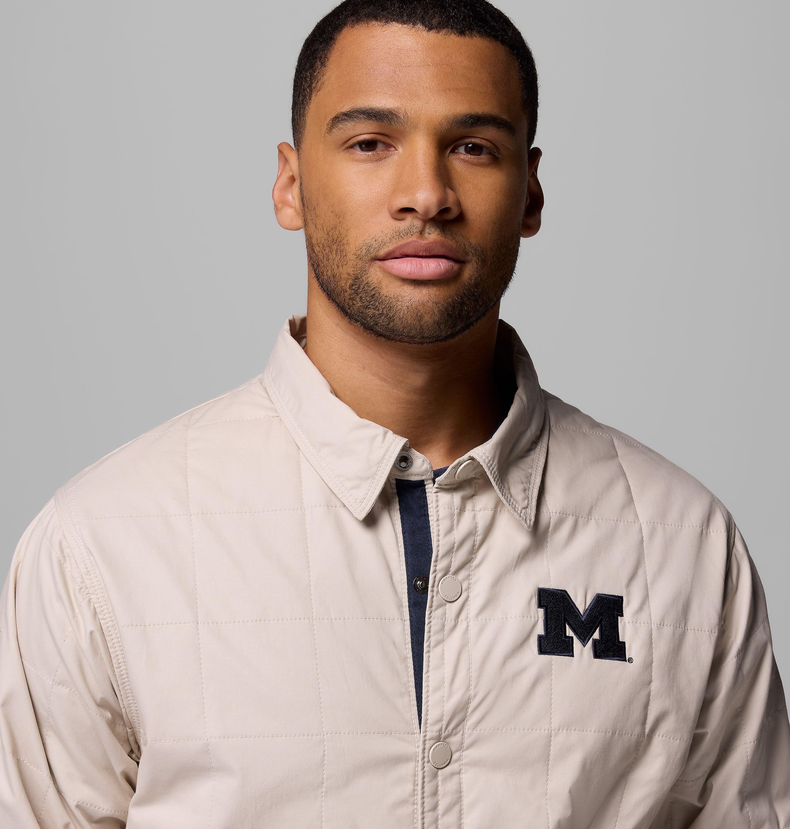 Men's Collegiate Campus Roam Quilted Shirt Jacket - Michigan 7