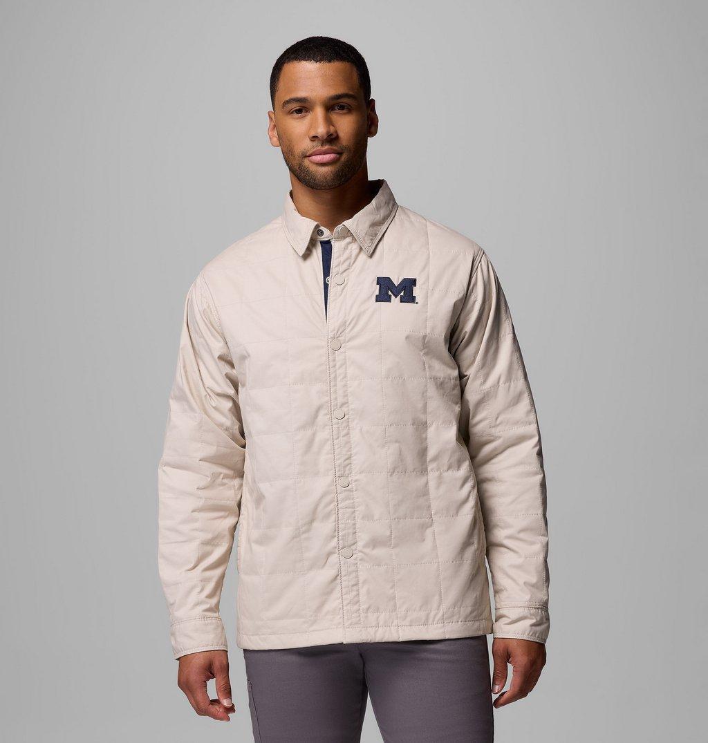 Men'S Collegiate Campus Roam Quilted Shirt Jacket - Michigan by Columbia