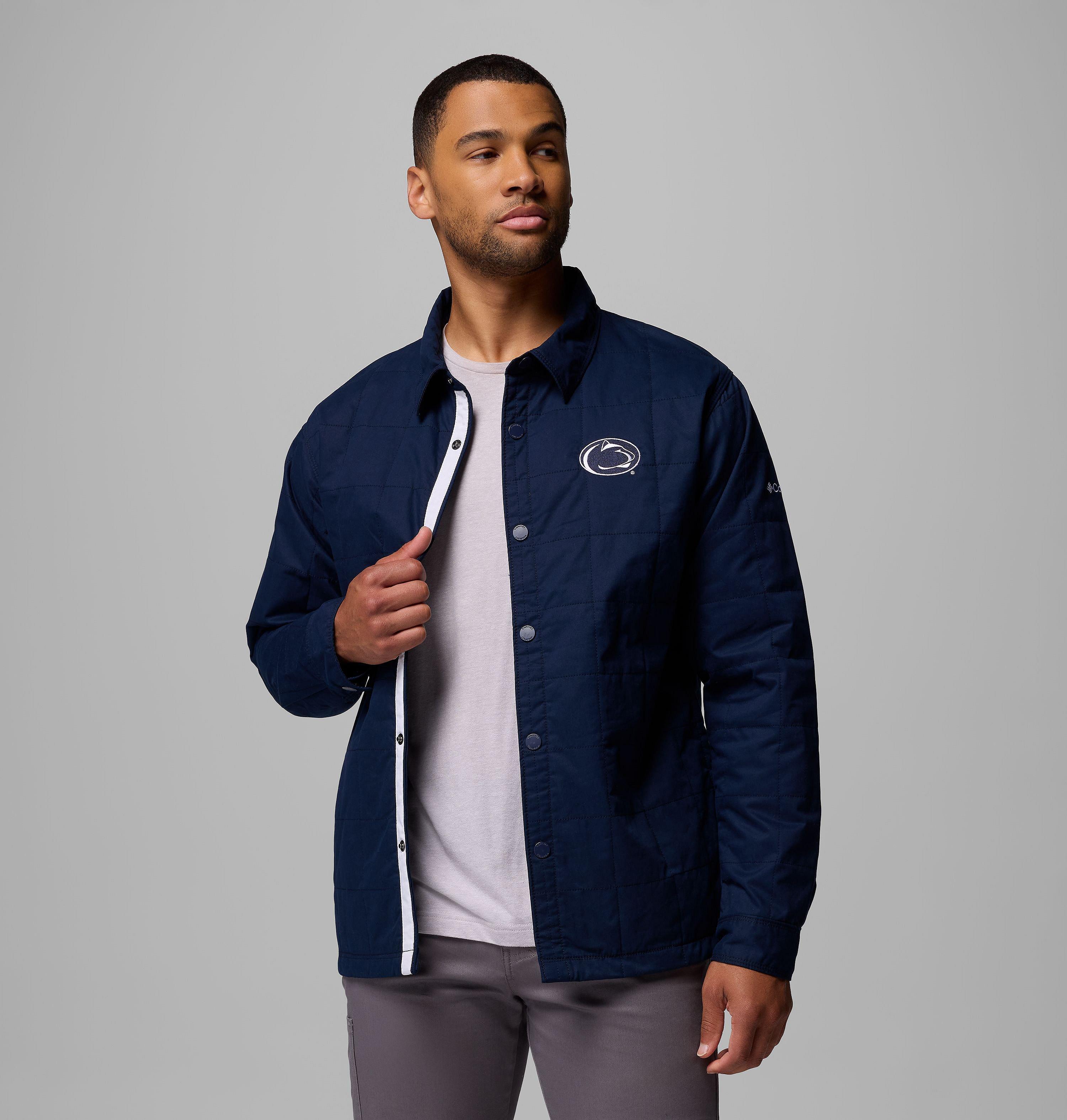 Men's Collegiate Campus Roam Quilted Shirt Jacket - Penn State 5