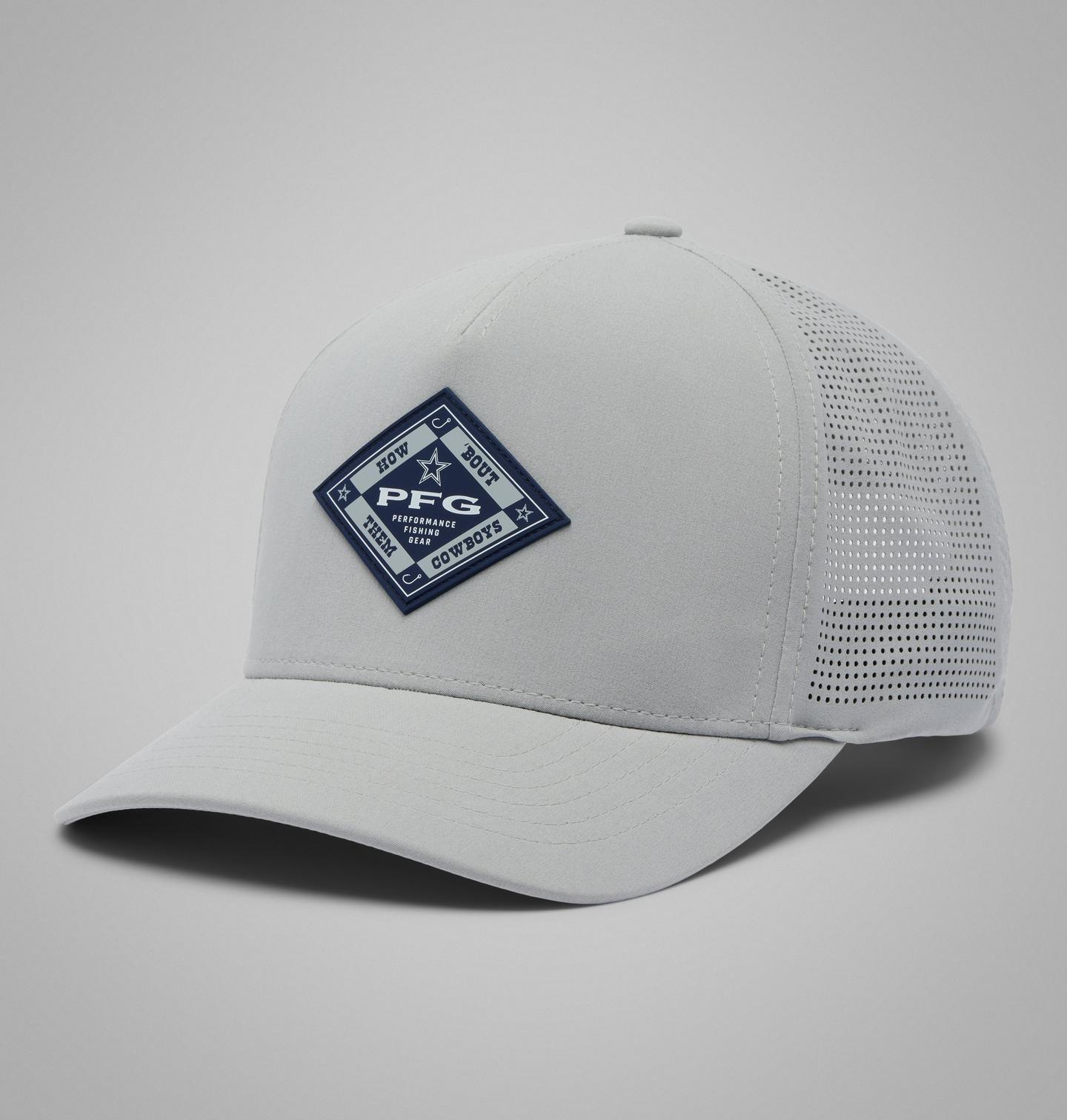 Мужские головные уборы Columbia Collegiate PFG Elite 3D Stretch Snap Back - Dallas Cowboys, цвет: Серый — фото 1