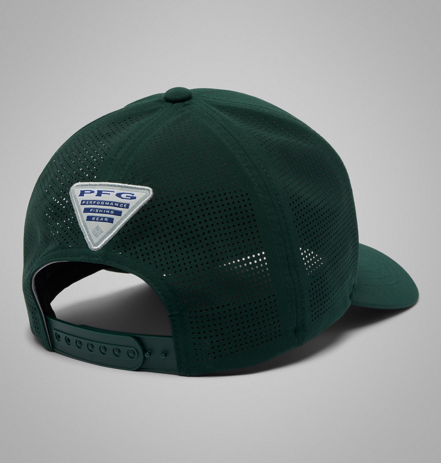 Мужские аксессуары Columbia Collegiate PFG Elite 3D Stretch Snap Back - Michigan State, цвет: Еловый — фото 2