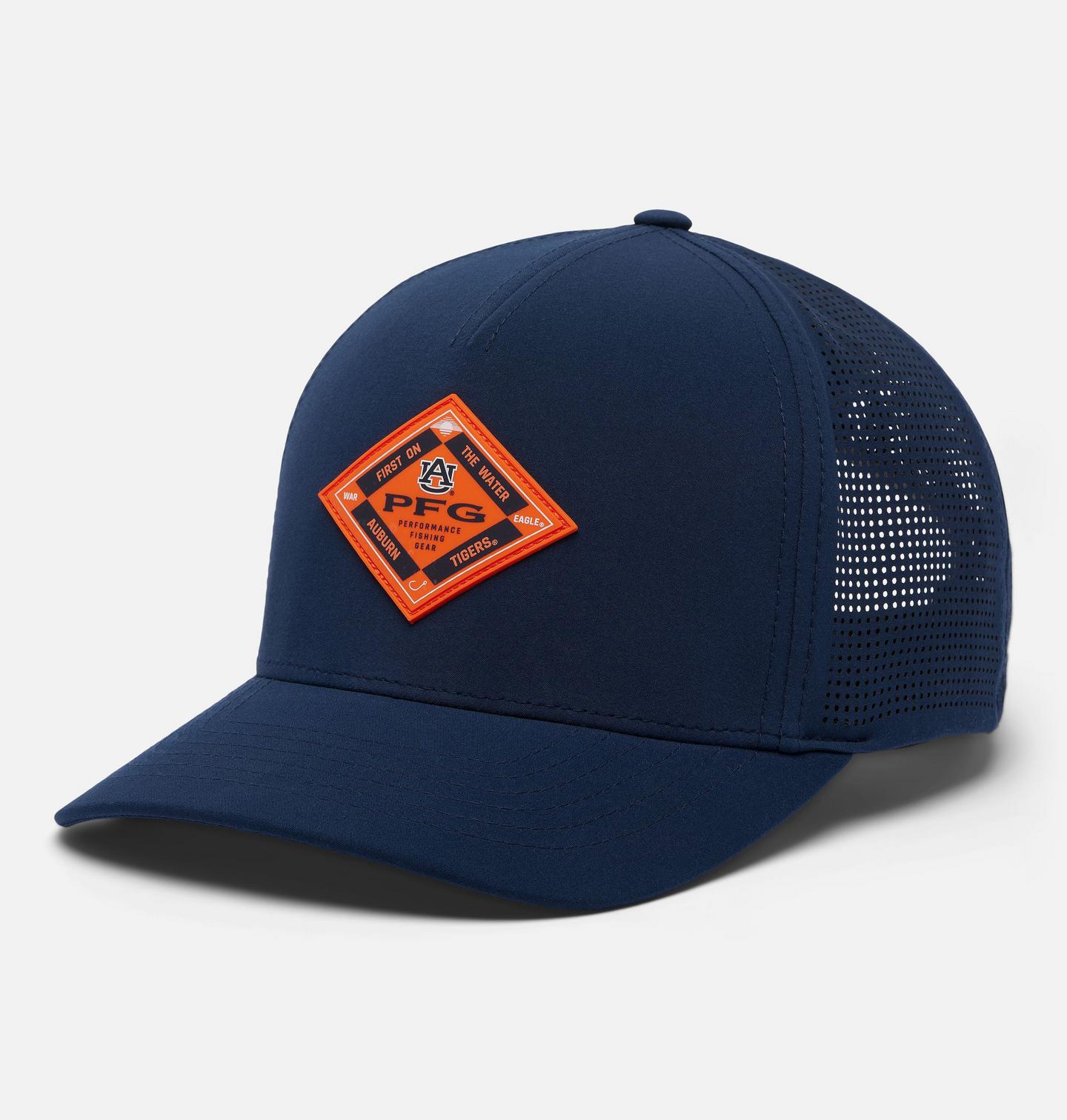 Мужские головные уборы Columbia Collegiate PFG Elite 3D Stretch Snap Back - Auburn, цвет: Тёмно-синий — фото 1