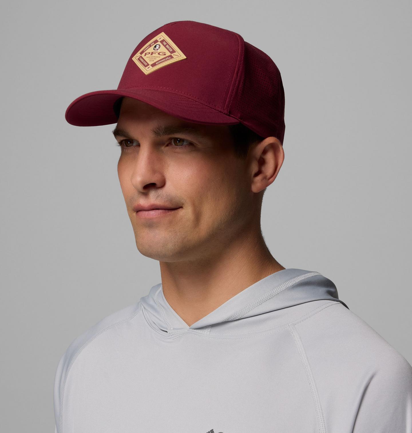 Мужские аксессуары Columbia Collegiate PFG Elite 3D Stretch Snap Back - Florida State, цвет: Каберне — фото 3