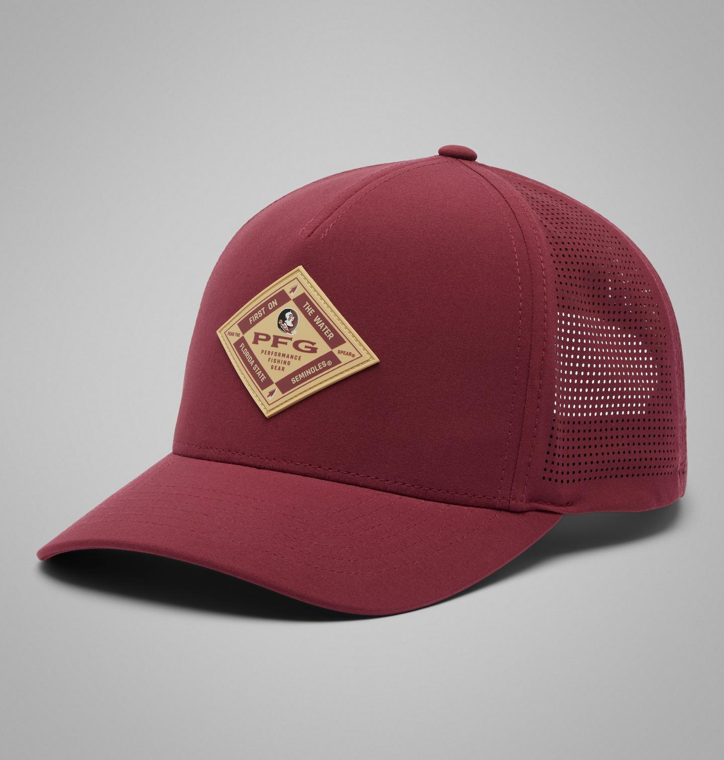 Мужские аксессуары Columbia Collegiate PFG Elite 3D Stretch Snap Back - Florida State, цвет: Каберне — фото 1