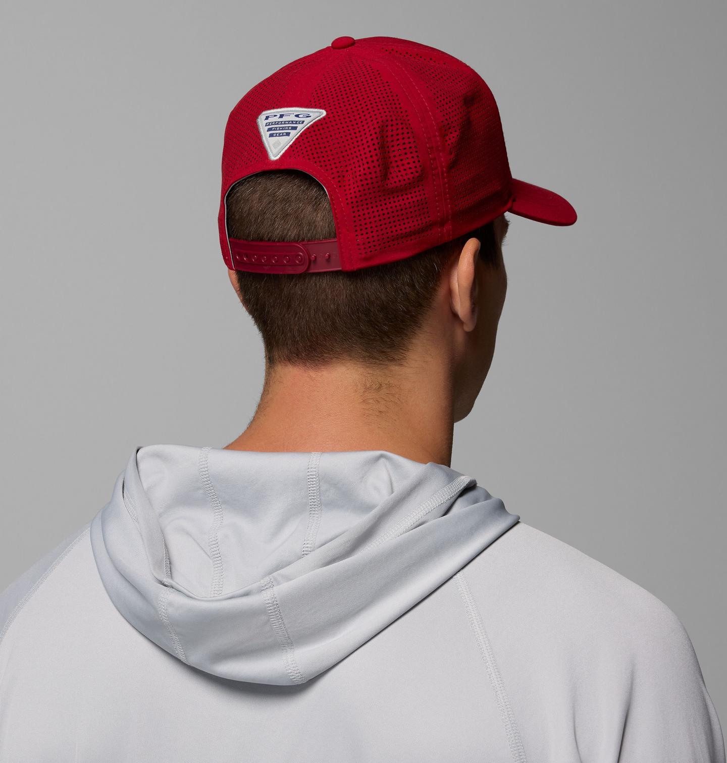 Мужские аксессуары Columbia Collegiate PFG Elite 3D Stretch Snap Back - Alabama, цвет: Красный бархатный — фото 4