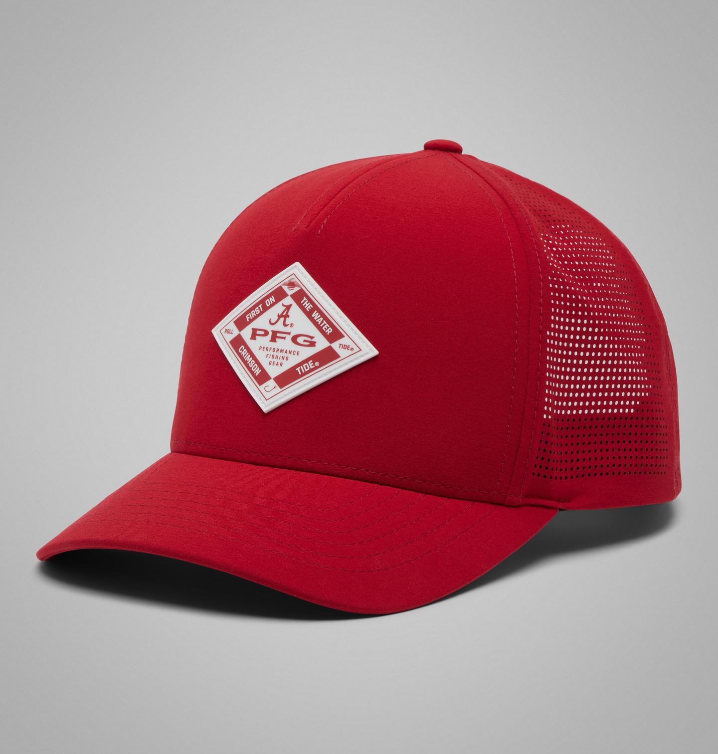 Мужские аксессуары Columbia Collegiate PFG Elite 3D Stretch Snap Back - Alabama, цвет: Красный бархатный — фото 1