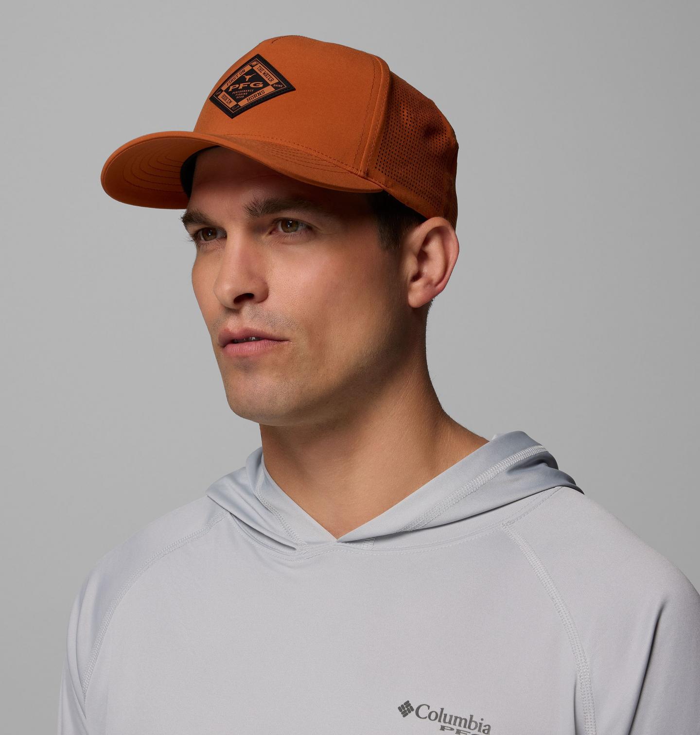 Мужские аксессуары Columbia Collegiate PFG Elite 3D Stretch Snap Back - Texas, цвет: Кедровый — фото 3