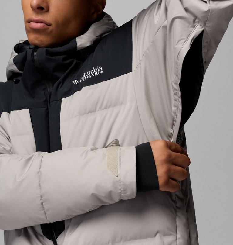 Men's Glacier Ridge Down Jacket, Color: Flint Grey, Black, image 11