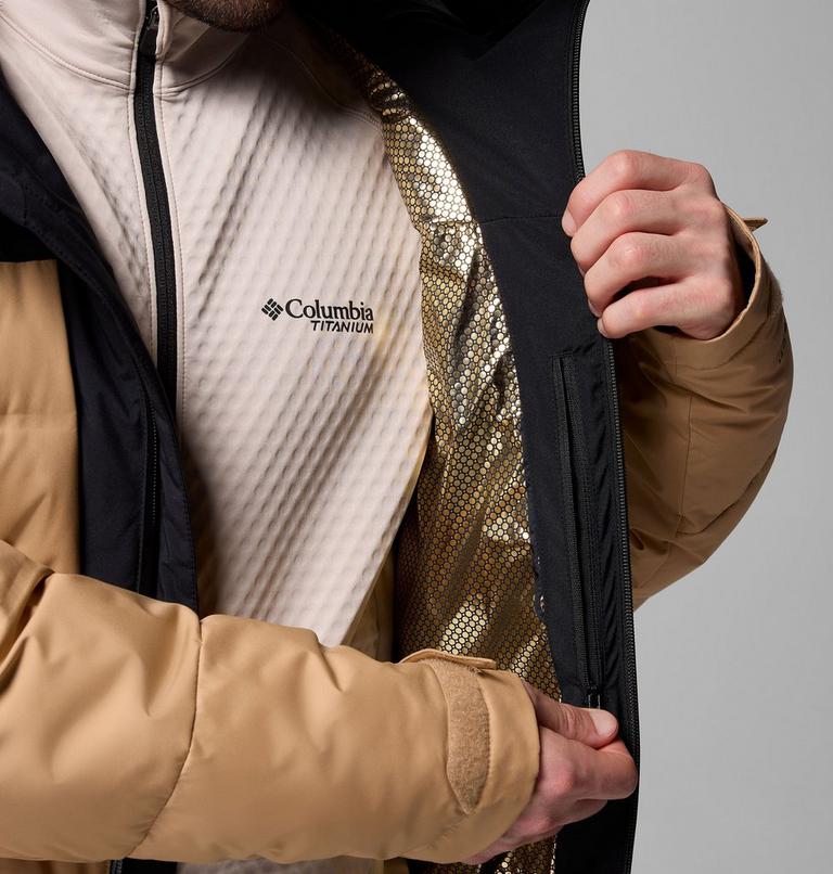 Chaqueta de esquí impermeable de plumón Glacier Ridge para hombre, Color: Canoe, Black, image 5