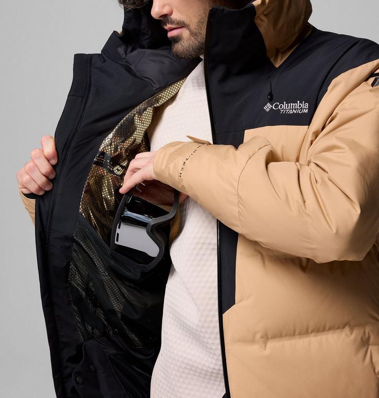 Chaqueta de esquí impermeable de plumón Glacier Ridge para hombre, Color: Canoe, Black, image 6