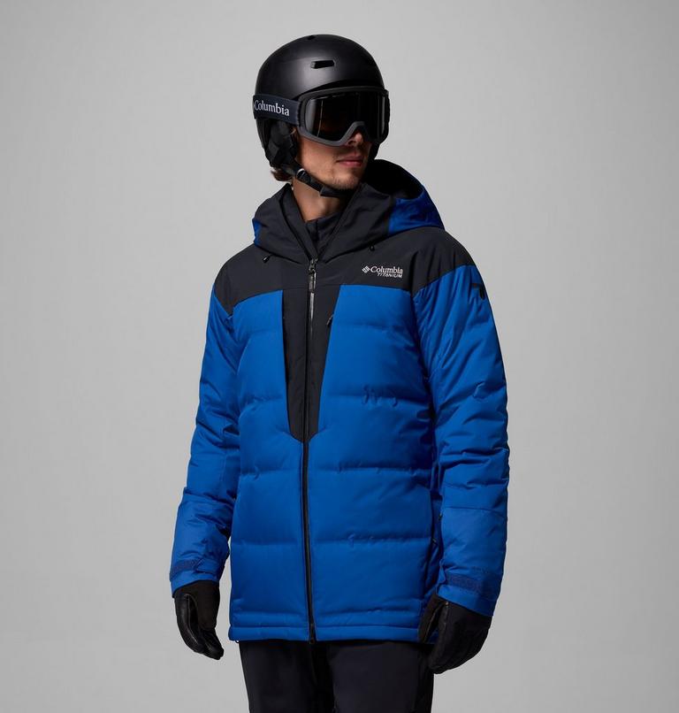 Chaqueta de esquí impermeable de plumón Glacier Ridge para hombre, Color: Mountain Blue, Black, image 4