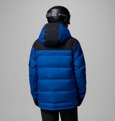 Men's Glacier Ridge Down Waterproof Ski Jacket, Color: Mountain Blue, Black, image 3