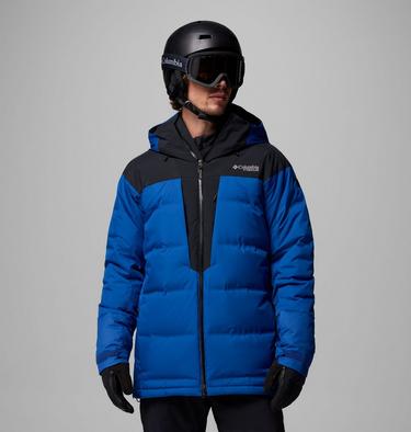 Men's Glacier Ridge Down Waterproof Ski Jacket, Color: Mountain Blue, Black, image 3