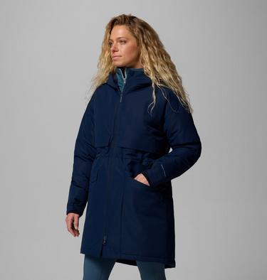 Women's Juniper Ridge III Waterproof Down Parka, Color: Collegiate Navy, image 4