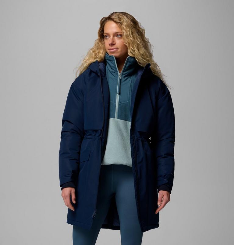 Women's Juniper Ridge III Waterproof Down Parka, Color: Collegiate Navy, image 5