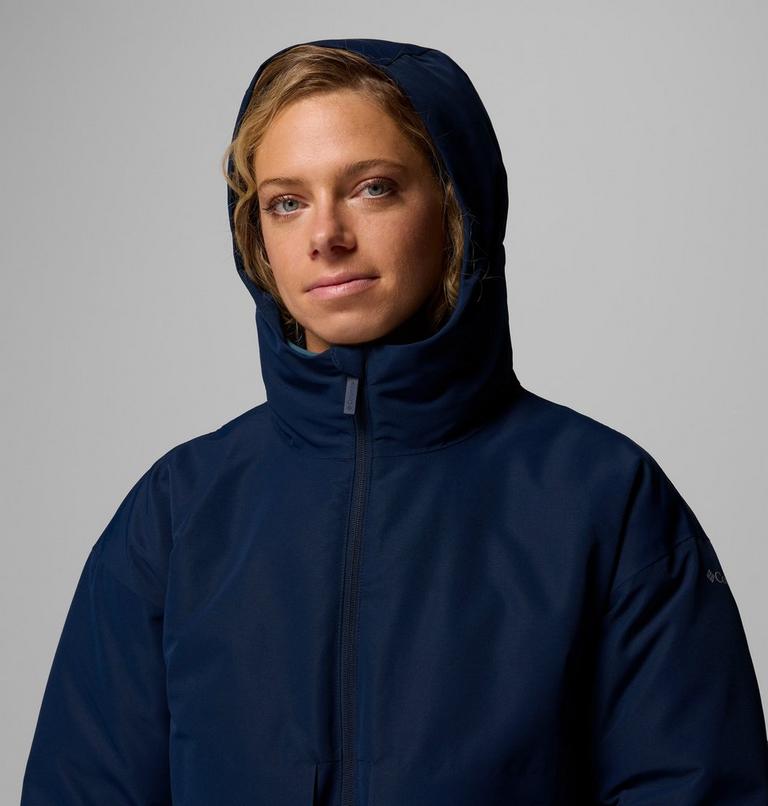 Women's Juniper Ridge III Waterproof Down Parka, Color: Collegiate Navy, image 7