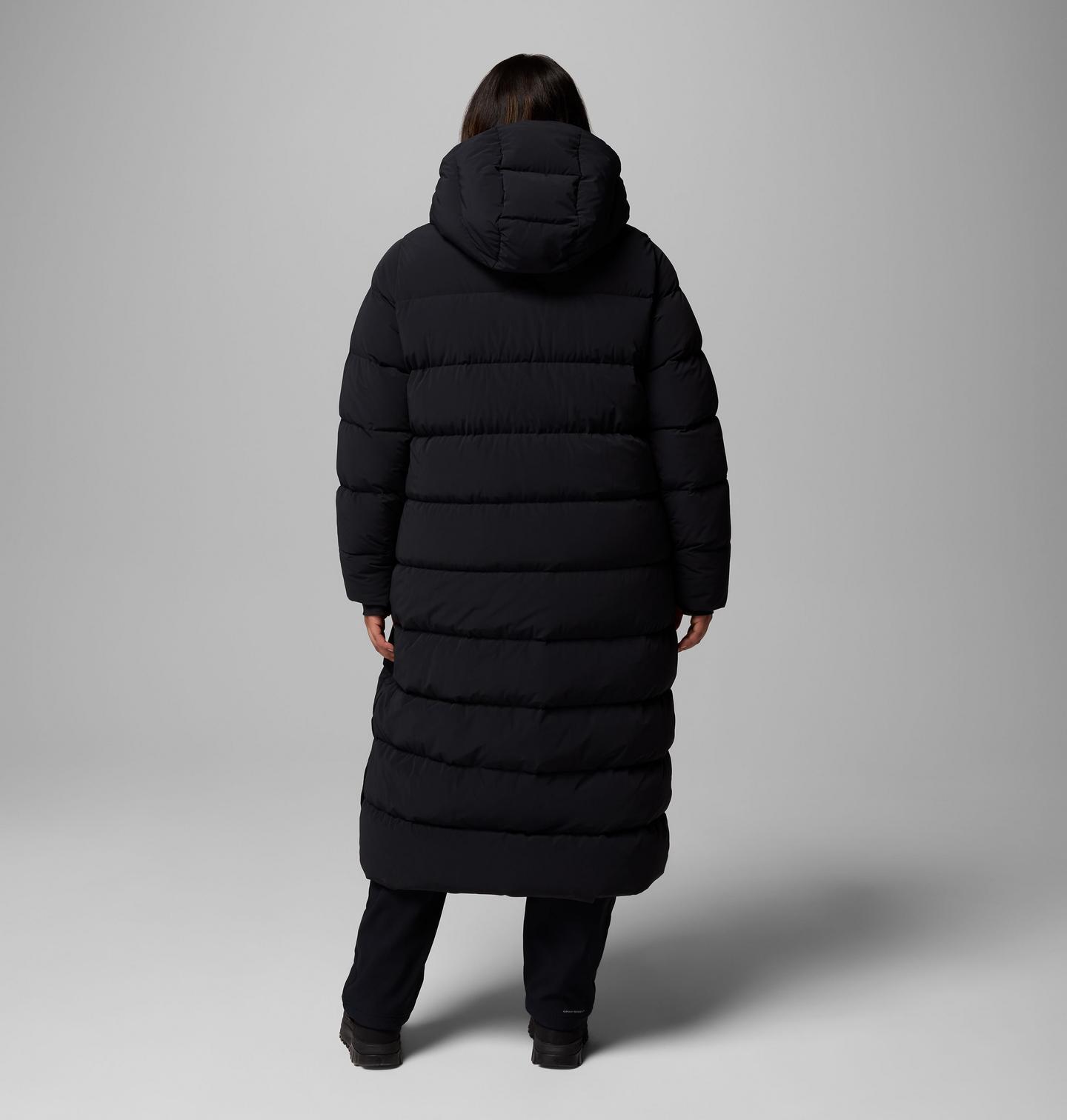 Женская куртка Columbia Amaze Puff Long Hooded Jacket - Plus Size, цвет: Чёрный — фото 3