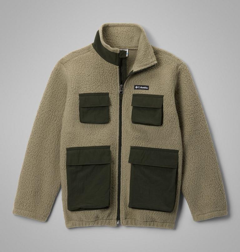 Kids' Jasper Ridge Pebbled Fleece Full Zip Jacket, Color: Stone Green, Greenscape, image 1