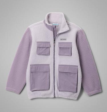 Youth Unisex Jasper Ridge Pebbled Fleece Jacket, Color: Lavender Pearl, Shale Purple, image 3