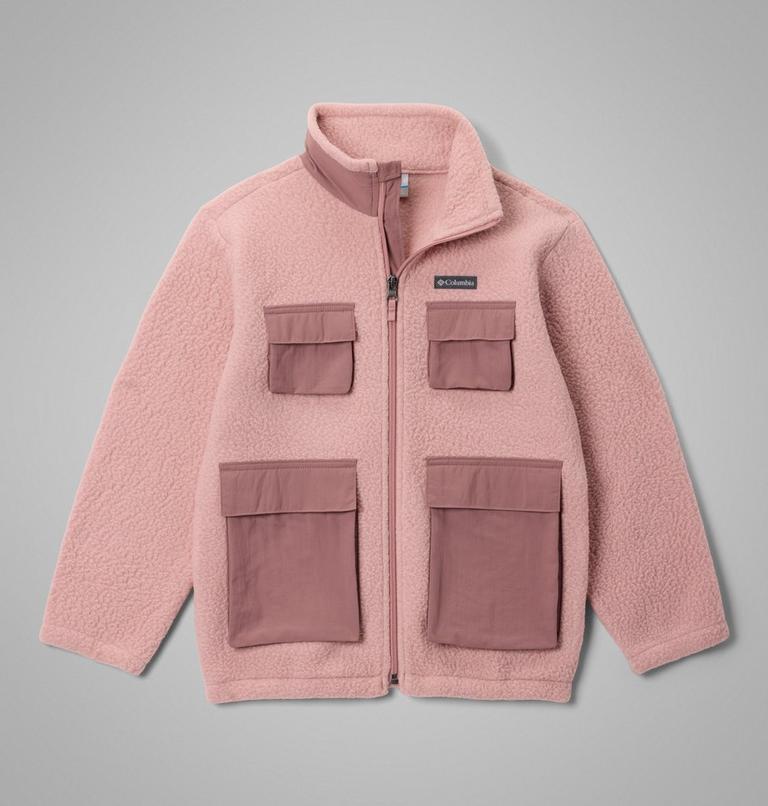 Youth Unisex Jasper Ridge Pebbled Fleece Jacket, Color: Eraser Pink, Fig, image 1