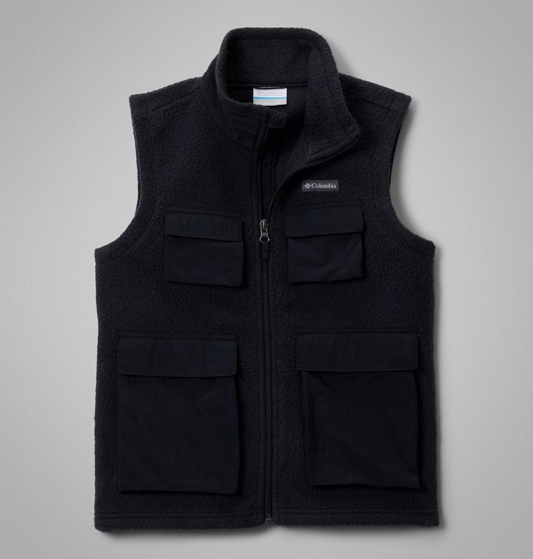 Youth Jasper Ridge Pebbled Fleece Gilet, Color: Black, image 1