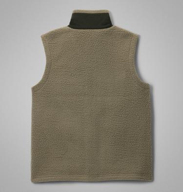 Youth Jasper Ridge Pebbled Fleece Gilet, Color: Stone Green, Greenscape, image 4