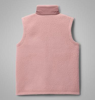 Youth Jasper Ridge Pebbled Fleece Gilet, Color: Eraser Pink, Fig, image 2