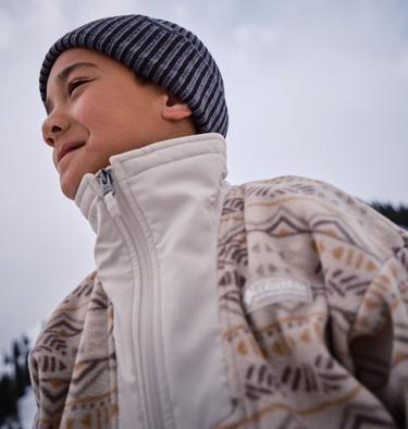 Youth Unisex Sequoia Grove Printed Fleece Jacket, Color: Dark Stone Horizons, Dark Stone, image 5