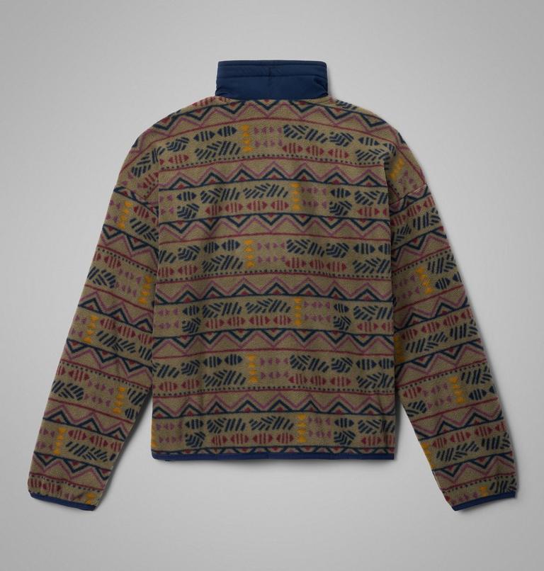 Kids' Sequoia Grove Printed Full Zip Fleece, Color: Stone Green Horizons, Coll Navy, image 2