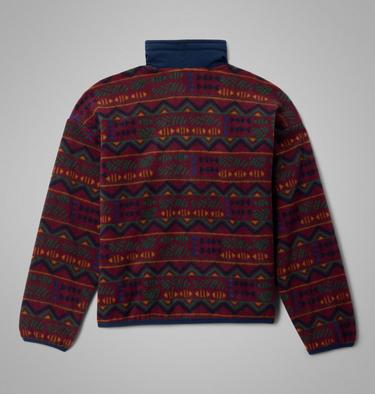 Youth Unisex Sequoia Grove Printed Fleece Jacket, Color: Rich Wine Horizons, Coll Navy, image 8