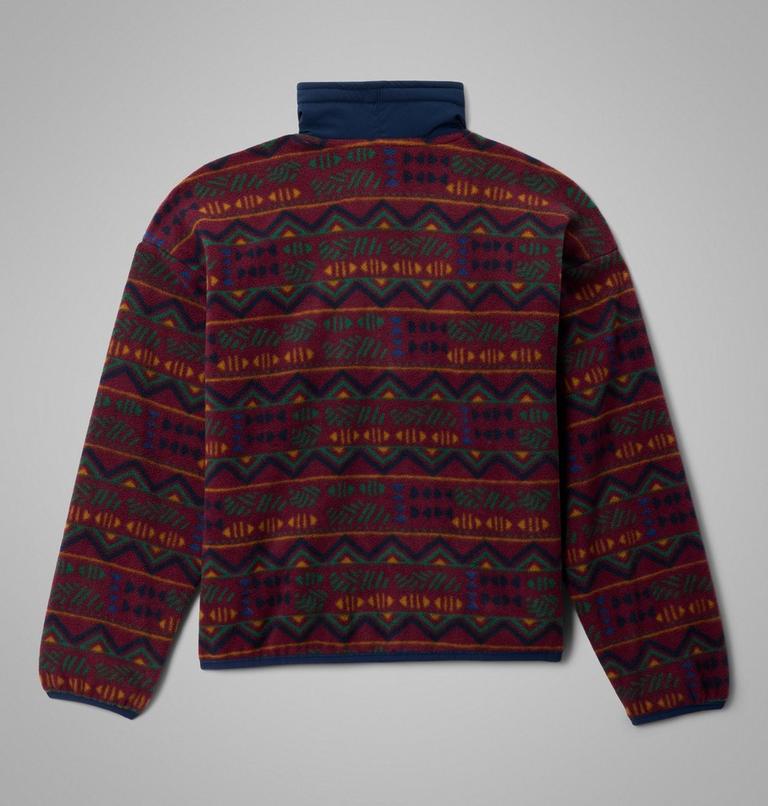 Youth Unisex Sequoia Grove Printed Fleece Jacket, Color: Rich Wine Horizons, Coll Navy, image 2