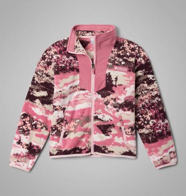 Youth Unisex Sequoia Grove Printed Fleece Jacket, Color: Rosette Fieldaze, Rosette, image 3