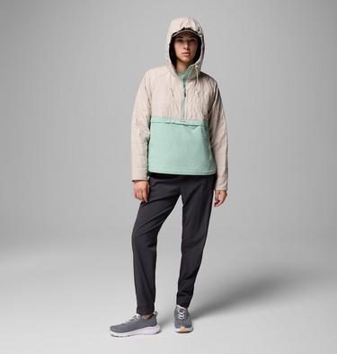 Women's PFG Uncharted II Insulated Anorak, Color: Dark Stone, Misty Jade, image 2