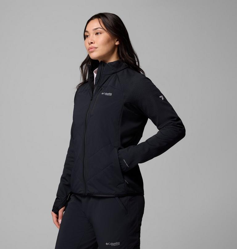 Women's Arctic Crest Hybrid Technical Fleece Jacket, Color: Black, image 4