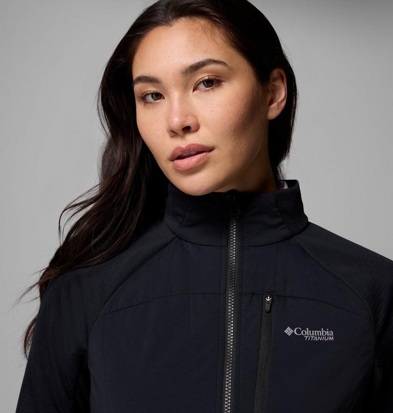 Women's Arctic Crest Hybrid Technical Fleece Jacket, Color: Black, image 7