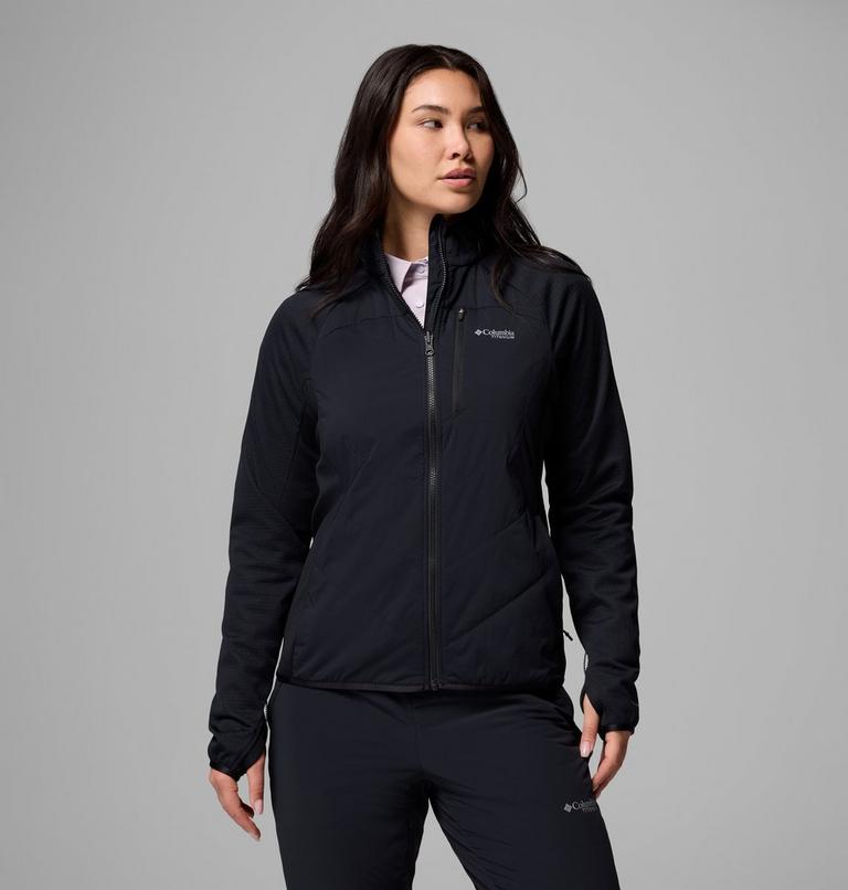 Women's Arctic Crest Hybrid Technical Fleece Jacket, Color: Black, image 1
