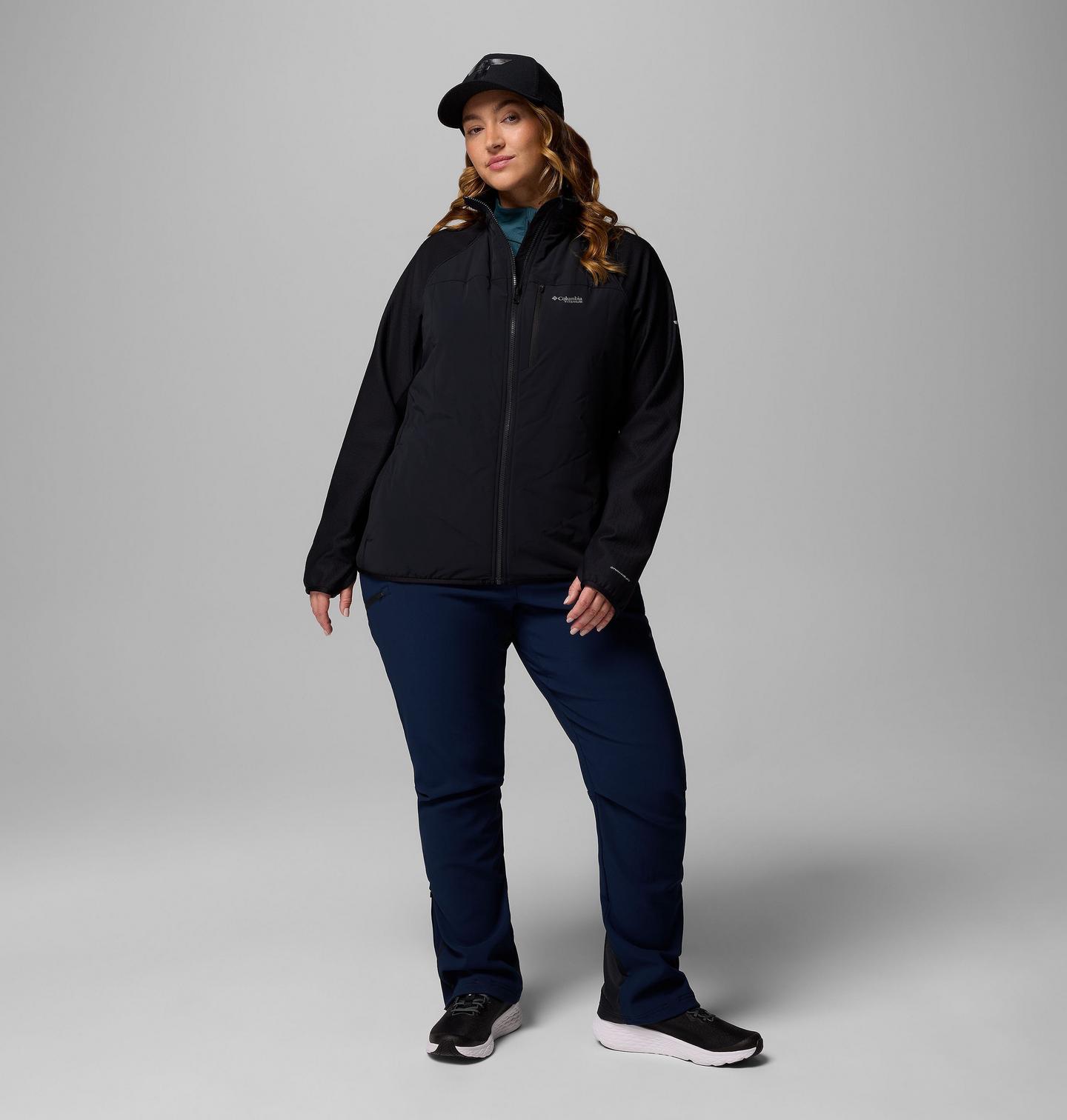 Женские куртки Columbia Arctic Crest Hybrid Full Zip - Plus Size, цвет: Чёрный — фото 2