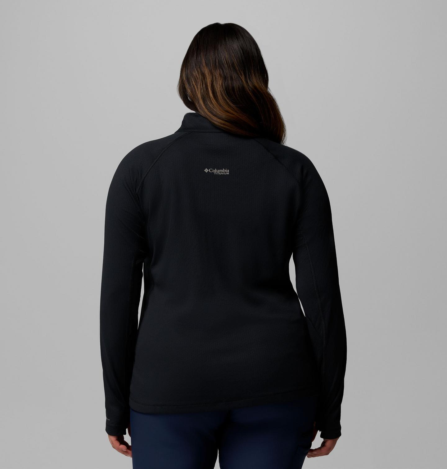 Женская рубашка Columbia DriVenture Half Zip Shirt - Plus Size, цвет: Чёрный — фото 3