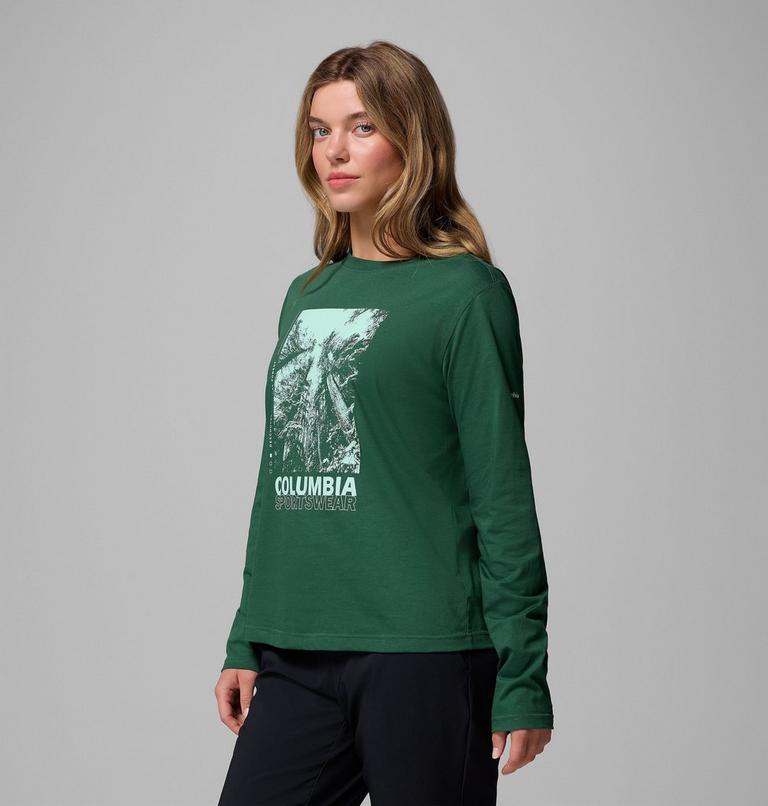 Women's Rolling Bend Graphic Long Sleeve T-Shirt, Color: Rain forest, Amazing Heights, image 4