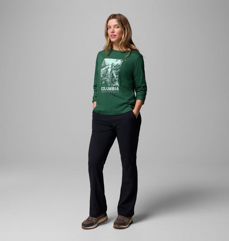 Women's Rolling Bend Graphic Long Sleeve T-Shirt, Color: Rain forest, Amazing Heights, image 2