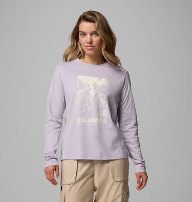 Camiseta de manga larga con estampado Rolling Bend para mujer, Color: Lavender Pearl, Amazing Heights, image 1