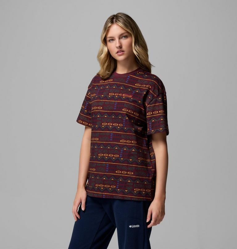 Women's Sequoia Grove Printed T-Shirt, Color: Rich Wine, Horizons, image 4