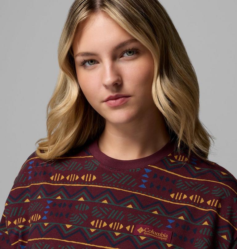 Women's Sequoia Grove Printed T-Shirt, Color: Rich Wine, Horizons, image 5