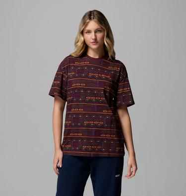 Women's Sequoia Grove Printed T-Shirt, Color: Rich Wine, Horizons, image 1